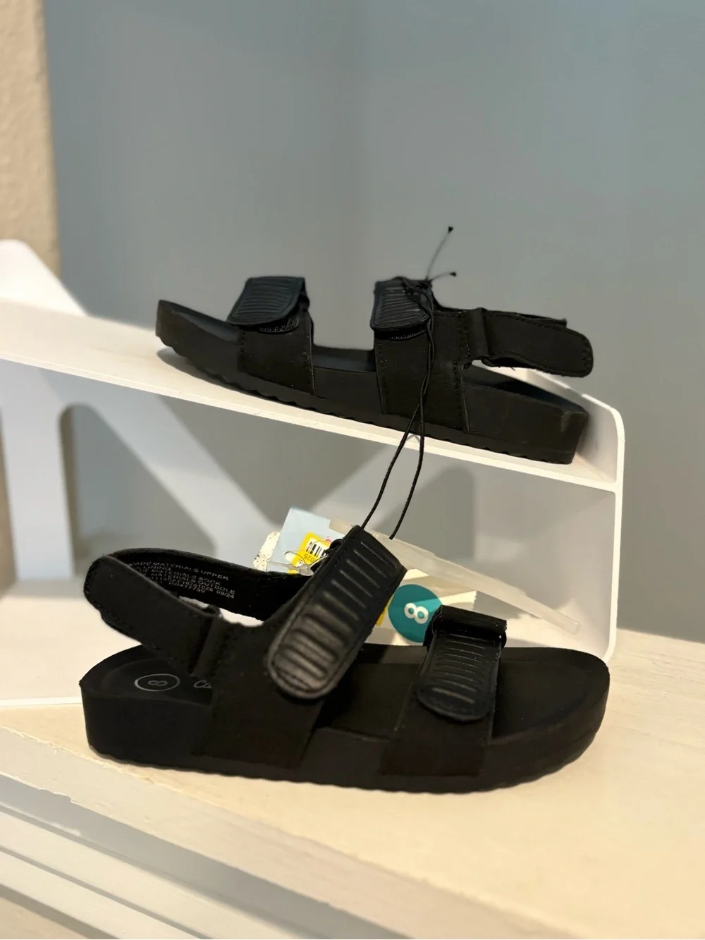 Cat & Jack New Toddler Kody Hook & Loop Black Sandals Toddler Boy Sz 8